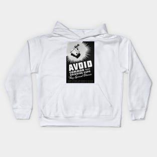 Avoid Common Drinking Cups: Retro Covid Awareness Poster Kids Hoodie